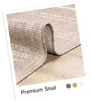 Close-up of premium sisal rug showing tight weave