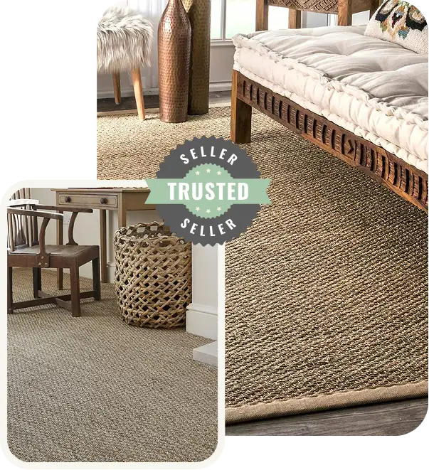 Durable sisal carpet in rustic living room