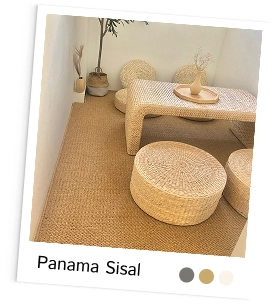 Panama sisal carpet in a minimalist seating area